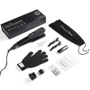 مكواة فرد شعر شيري اند بيري انفرارد ستيم ستريتنر، استخدام جاف ومبلل، 150 درجة ل 235 درجة - اسود