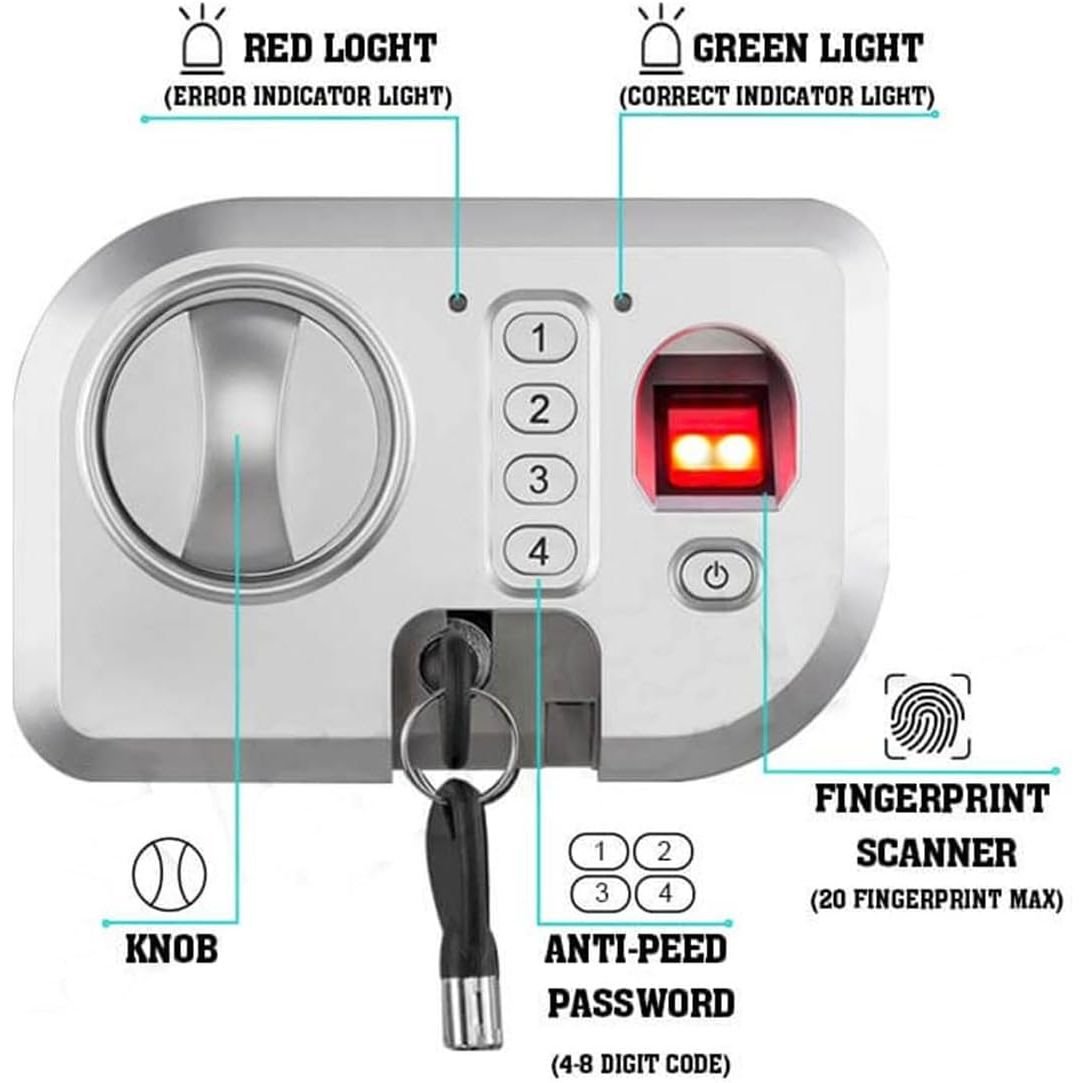 خزنة ببصمة بيومترية سيفتي تك، اسود - GN40FSA - الصورة 4