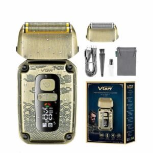 ماكينة حلاقة قابلة للشحن في جي ار، استخدام جاف ومبلل، ذهبي - V-337