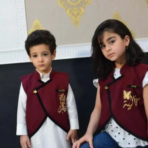 تطريز سديرية اطفال احمر