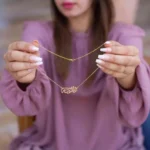 أجمل سلسال نسائيه انيق مطلي ذهب