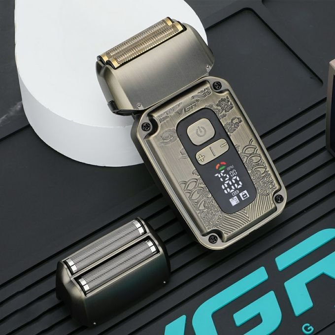 ماكينة حلاقة قابلة للشحن في جي ار، استخدام جاف ومبلل، ذهبي - V-337 - الصورة 4