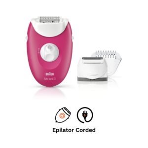 ماكينة إزالة الشعر سيلك ابيل 3 براون للنساء، بينك غامق - 3-410