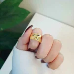 خواتم نسائية بالاسم مطليه بالذهب او الفضه