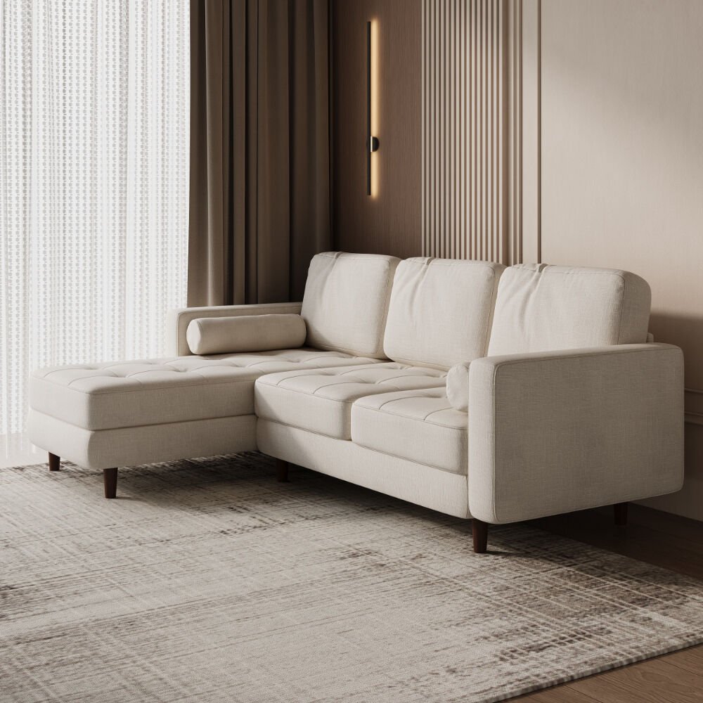 كنب زاوية شكل حرف L كايا - بيج - الصورة 3