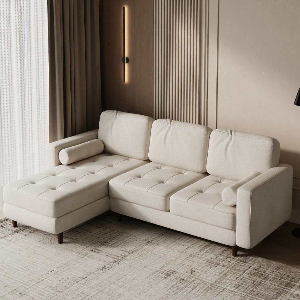 كنب زاوية شكل حرف L كايا - بيج - الصورة 4