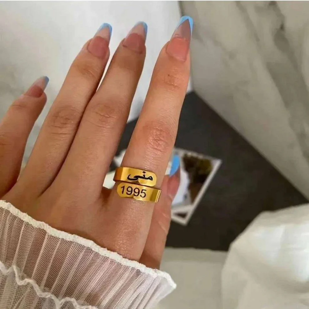 خواتم نسائية بالاسم مطليه بالذهب او الفضه - الصورة 3