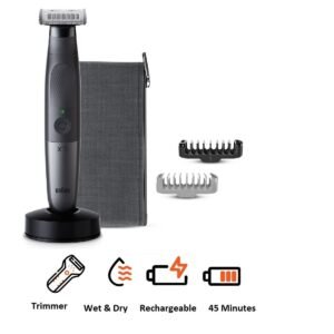 ماكينة تشذيب شعر براون هايبرد بملحقاتها، للاستعمال الجاف والرطب، اسود - سيريز XT5300